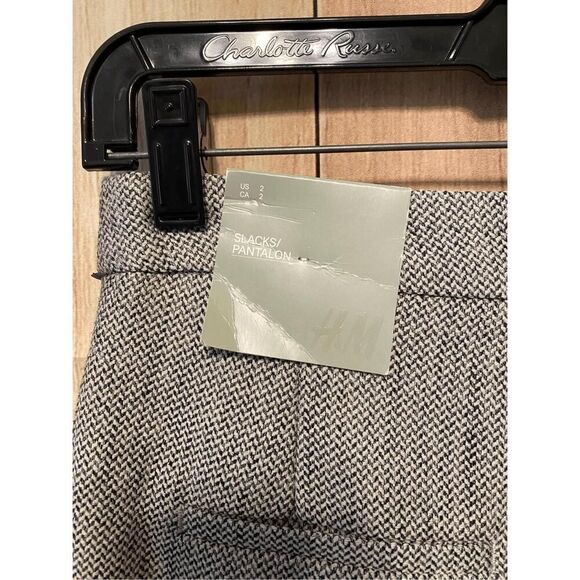 H&M size 2 womens  NWT pants slacks black white - Picture 5 of 8